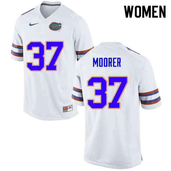 Women's NCAA Florida Gators Patrick Moorer #37 Stitched Authentic Nike White College Football Jersey OYL2665PG